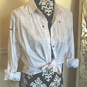 Red star Linen button down